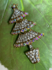 3 Vintage Broches Christmas Tree Rhinestones Emamel Wreath Art Nouveau - 5