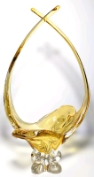 MCM Signed Chalet Glass Basket | 16.5" Tall