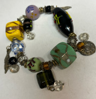 Murano Glass & Lampwork Statement Chunky Bracelet