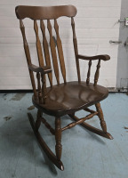 Solid Wooden Rocking Chair | In Good Condition Made In Canada | Measures 43" Tall & 23" Wide