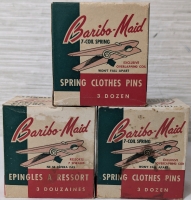 3 Boxes Of Baribo-Maid Spring Clothes Pins 7-Coil Sping