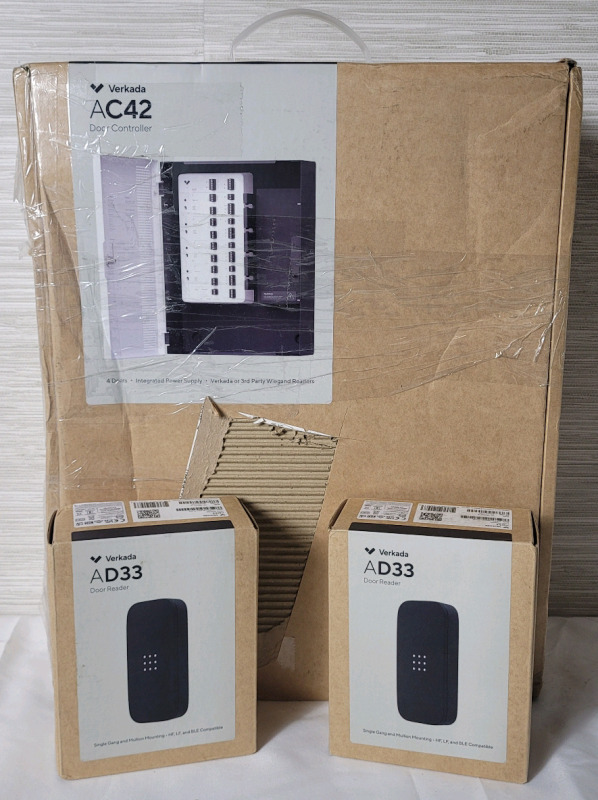 New - Verkada AC42 4-Door Controller & Two (2) Verkada AD33 Door Readers . Cloud-control of doors, auxiliary devices and integration with your fire alarm interface. Retail $1800 . All boxes Sealed
