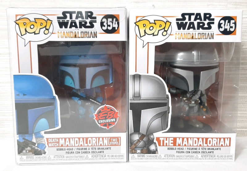 2 New Star Wars The Mandalorian Funko Pops, The Mandalorian & Death Watch Mandalorian
