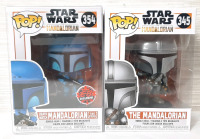 2 New Star Wars The Mandalorian Funko Pops, The Mandalorian & Death Watch Mandalorian