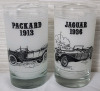 Vintage 6pc. Frosted Glass Automotive Classic Cars . Rolls Royce , Jaguar , Packard, Napier & Chevrolet . Glasses measure 5.5" tall - 2