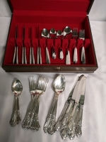 Silverware in Wooden Case - Imperial USA & Rogers Bros. (Oneida)