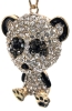 A Riot of Rhinestones! Adorable Chunky Panda Keychain, Skull & Crossbones Necklace w 17" Chain, Fantastic Owl Sweater/Collar Clip - 3