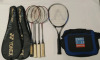 Tennis & 4 Badminton Rackets + Sports Bag