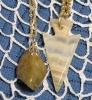 Mookaite Jasper & Arrowhead-Shaped Polished Stone Necklaces w Gold Tone Chains | Up to 24" Long