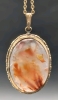 Gorgeous Bezel Set Agate in 1/28 18K GF Setting on 14K Gold Chain 20" Long - 2
