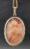 Gorgeous Bezel Set Agate in 1/28 18K GF Setting on 14K Gold Chain 20" Long - 3