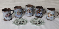 Ewenny Welsh Pottery Royal Weddings & QE II Silver Jubilee Pottery Mugs plus Andrew & Sarah Collector Plates .