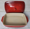 Le Creuset Stoneware Rectangular Casserole Dish with Lid . Measures 13.5"×9.5"×3" . No chips or cracks - 2