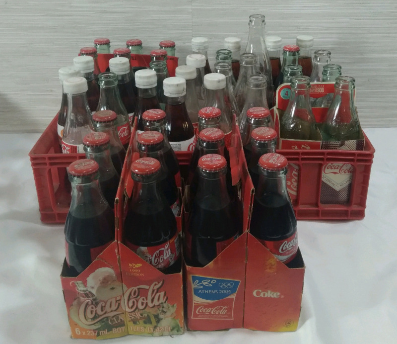 Huge Coca Cola's Lot 45 Various Coke Glass Collector Bottles From Diet Coke - Classic & Boxes