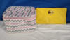 2 Pcs | Michael Kors Yellow Leather Like Wallet ( 10" x 5.5" ) | & Pink Makeup Bag ( 8 x 6.5" x 6" )