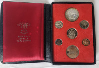1973 (1873-) Canadian Silver " R. C.M.P. 100th Anniversary " Coin Double Dollar 7-Coin Prestige Set in Case . Uncirculated