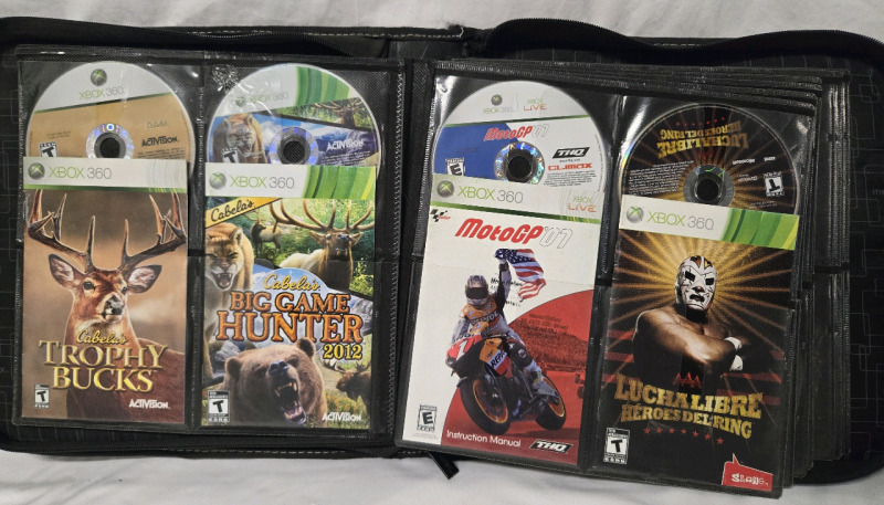 12 Assorted Xbox 360 Games | Big Game Hunter 2012, Luchalibre, GTA Liberty City Underground & More! | Carry Case Included ( 12" x 12" )