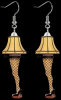 Christmas Story Creative Acrylic Mosaic Style Leg Lamp Fishnet Earrings Drop Dangle Pierced Sheppard Hook 2 x 1.75 Inch - 2