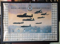 Royal Air Force Bomber Command Patch Insignia Framed Poster . Measures 36 3/4"&times;26"