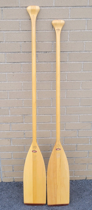 Two (2) Old Town Canoe Co. Wooden Canoe Paddles . 54" & 57" Long