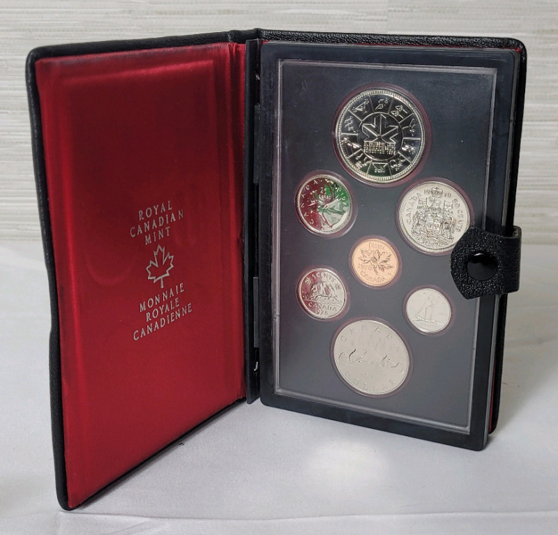 1978 Canadian Silver " 1978 Edmonton Commonwealth Games " Coin Double Dollar 7-Coin Prestige Set in Case . Uncirculated