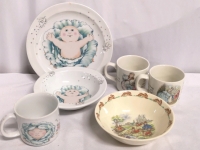 Bunnkins Bowl & Peter Rabbit Cups & Cabbage Patch Kids Dishes