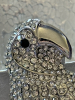 Parrot Brooch Clear Rhinestone Body Black Rhinestone Eye Silver Tone 1.18 x 3.25 Inch - 6