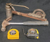 Tool Lot : Fulton 22 Wood Plane , Hammer , Two 16ft. Measuring Tapes , Oil Trigger Pump & 2 Belt Knives - 3