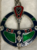 Vintage Celtic Signed Soldor Sol D&rsquo;or Irish Enamel Sword Shield Pendant Necklace - 6
