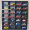 Chevy Nova Diecast Cars in Display Case . 26 Cars , Hotwheels , Johnny Lighting , Jada , Maisto . All Redlines are reissues . Case measures 16.5"×18" - 2