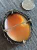Carved Cameo Shell Sterling Silver WH Signed Filigree Oval Brooch - 7