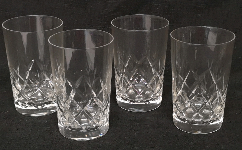 4 Stuart Crystal Bar Glasses - Made in England 5" Tall