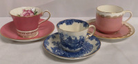 3 Aynsley Teacups and Saucers