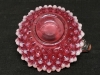 Unsigned FENTON Candle Holder Hobnail Cranberry Glass with Candle Sticks - 3