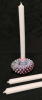 Unsigned FENTON Candle Holder Hobnail Cranberry Glass with Candle Sticks - 5