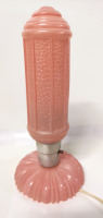 Pink Art Deco Torpedo Lamp 12" - Working