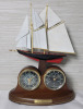 " The Bluenose " Desk Clock and Thermometer by The Bradford Exchange . Measures 12" tall & 9" wide . Tested Working - 2