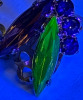 Austrian AB Rising Leaf Brooch Glowing Clip on Earrings Emerald Topaz Rhinestones - 3