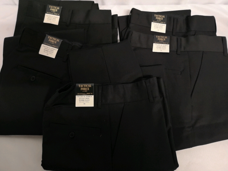 5 New APG sz 32 Waist & 36" Length Men's Tactical Force Black Twill Pants *Pants fit Small*