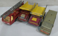 4 Vintage Matchbox Diecast Trucks , 5" - 5.5" long