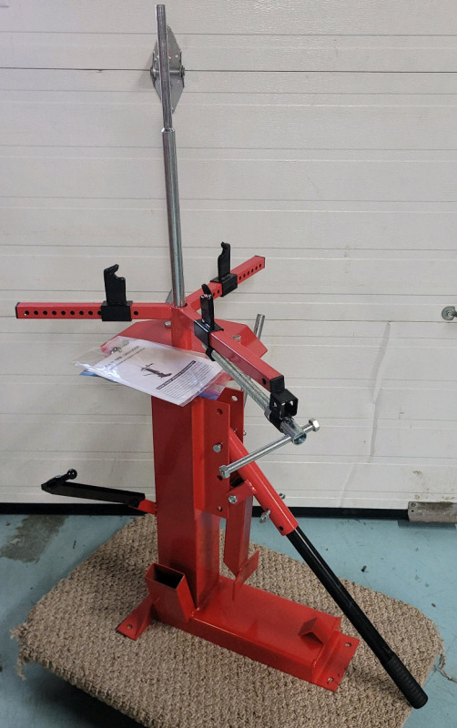 New - Manual Mutli-Tire Changer for Car & Motorcycle Tires , Floor Mounting for Home Garage , 4" - 17" Tires . One (1) Nut Missing , Replaced by R&T . Retail $200