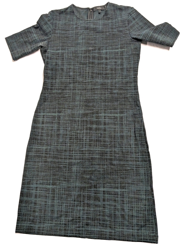 Ladies Size 4 | THEORY Structured Knit Green Plaid Pattern Sheath Dress | Made in USA | Retails for Over $250 New!