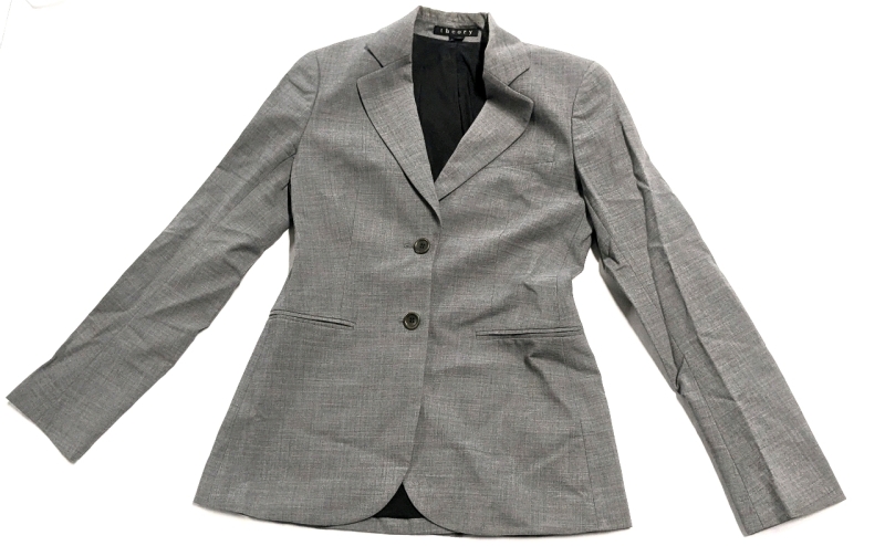 Ladies Size 2 | THEORY Wool Rory Broadway Heather Grey Blazer | Model: 9081109R