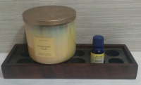 New White Barn Champagne Toast Scented Candle & Divine Essence15Ml Ho Wood Essential oils and Essential oils Holder 12 slot