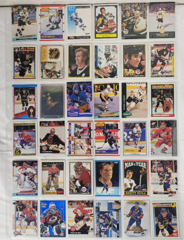 NHL Hockey Stars Trading Card Singles . Wayne Gretzky , Mario Lemieux , Patrick Roy & Brett Hull . 36 Cards