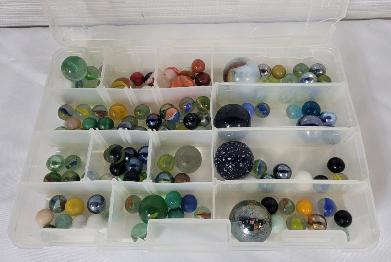 115+ Assorted Marbles . Various Sizes & Patterns