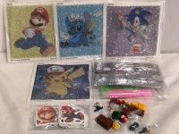 New Nintendo MARIO Diamond Art + Stickers+ Fridge Magnets