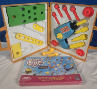 2 Pcs | Fisher- Price Plastic Tool Kit & Charm Wow 100 Pcs 2 Necklaces & 2 Bracelets Set
