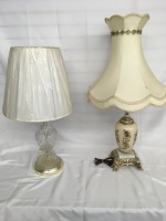 Two Vintage Glass Lamps