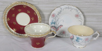 Aynsley Corset Cup & Saucer and Aynsley Wayside Cup & Saucer . All Pieces Ring True . Very minor wear to gold trim